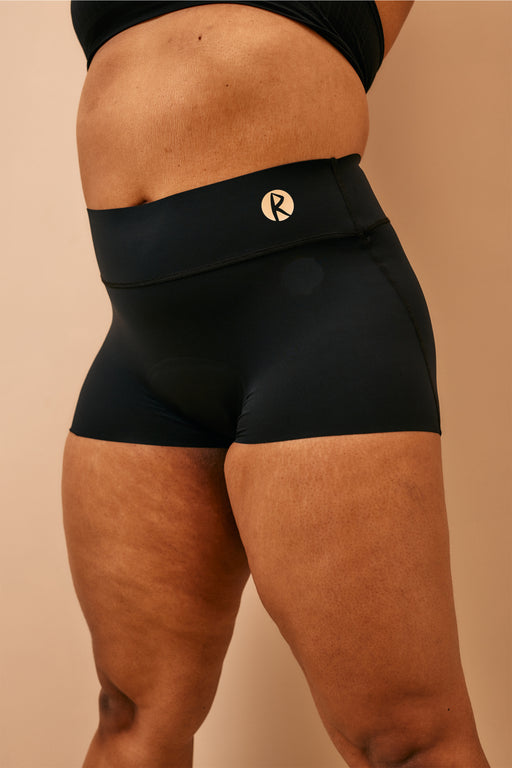 Super absorbent sports undies | Wide Waist | Boy Short | Black 1