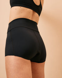 Super absorbent sports undies | Straight Waist | Boy Short | Black 3