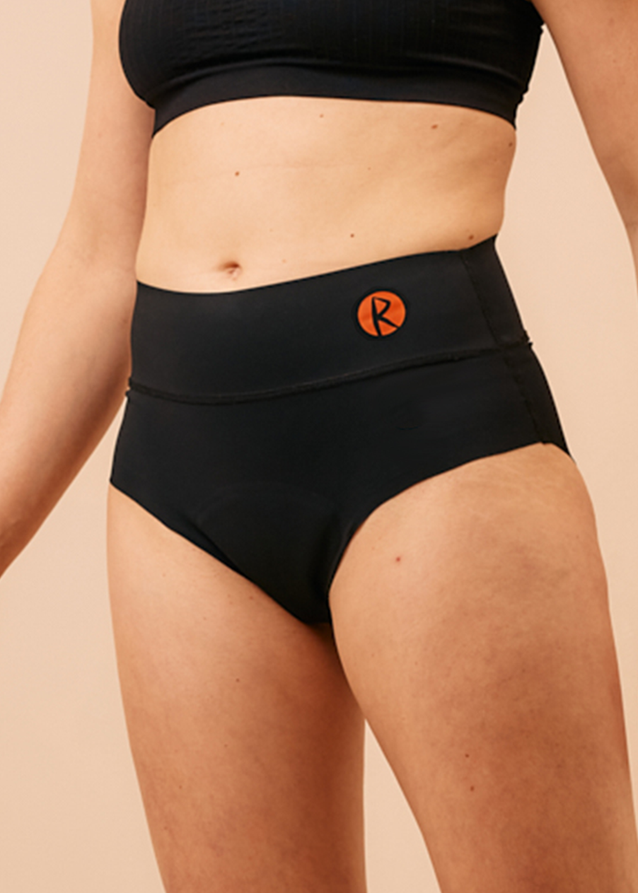 Super absorbent sports undies | Straight Waist | Brief | Black 1