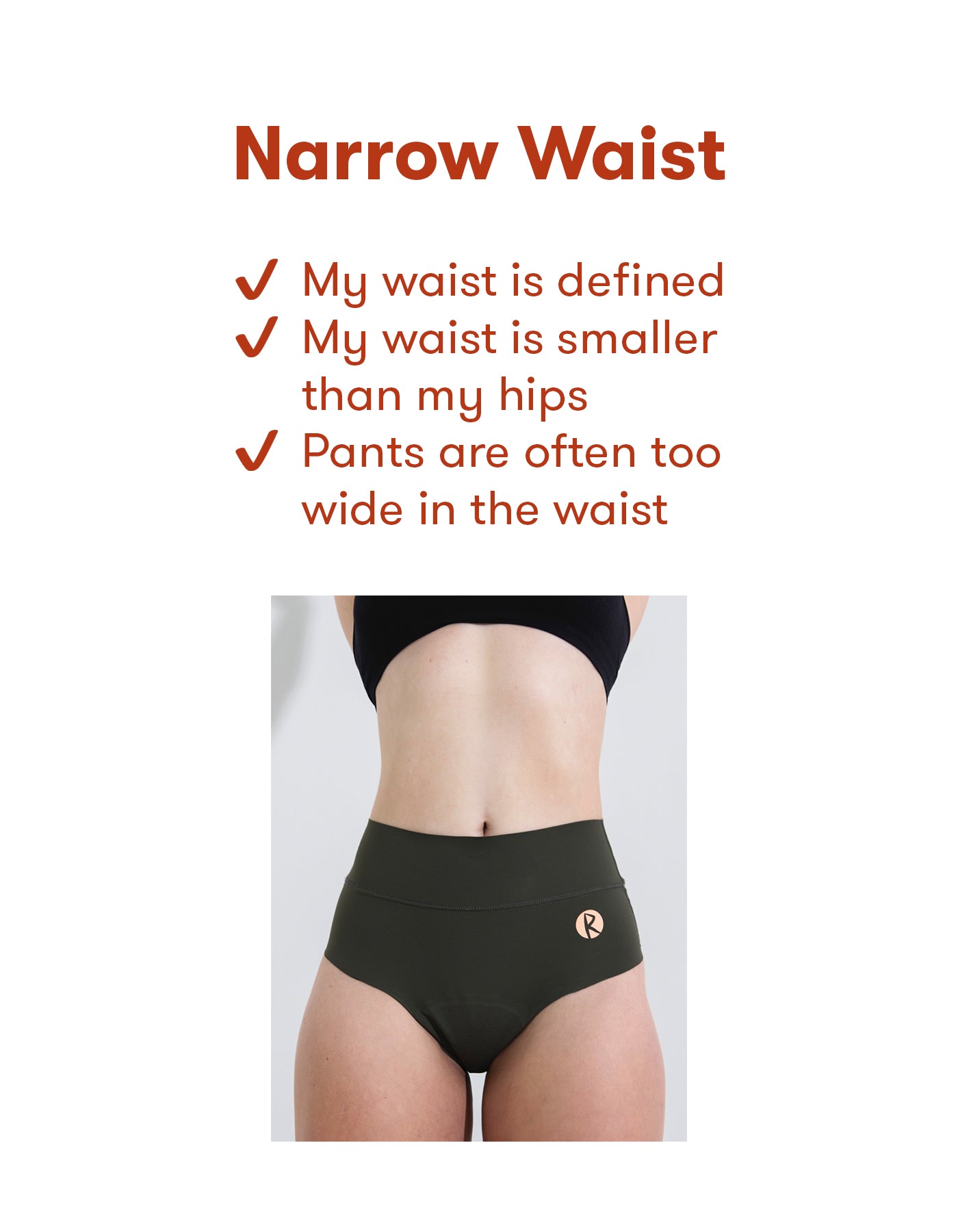 Super absorbent sports undies | Narrow Waist | Boy Short | Burnt Olive