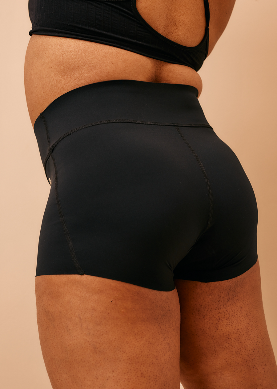 Super absorbent sports undies | Wide Waist | Boy Short | Black 3